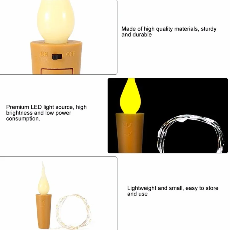 4pcs 1.5M 2M LED Festive Decoration String Light 15/20 LEDs Copper Wire Flameless Candle Wine Bottle Cork Fairy Garland Lights
