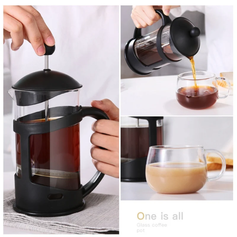 

Portable Manual French Presses Pot Coffee Maker Filter Pot Household Coffee Machine Coffee Pot Percolator Tool 350ml 600ml