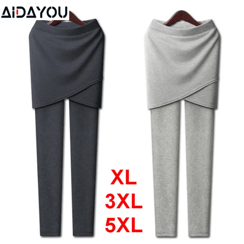 Skirt Leggings Women Fitness Spring plus size 5XL Pants 2020 Cross side Leggings with skirt Women Skirt ouc1238