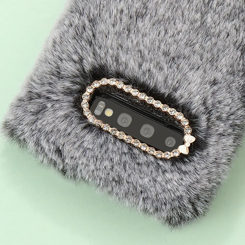 LCHULLE Роскошный чехол для samsung S7 Edge S8 S9 S10 Plus S10e Note 9 отделения для карт теплый Пушистый кошелек с мехом сумка чехол
