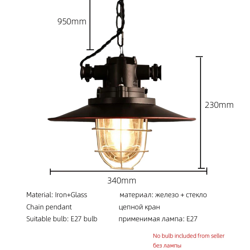 Amercian Retro Loft Pendant Lamp Vintage Chandelier Iron Cafe Pub Study Office Restaurant Dining Room Kitchen Lighting Lamps