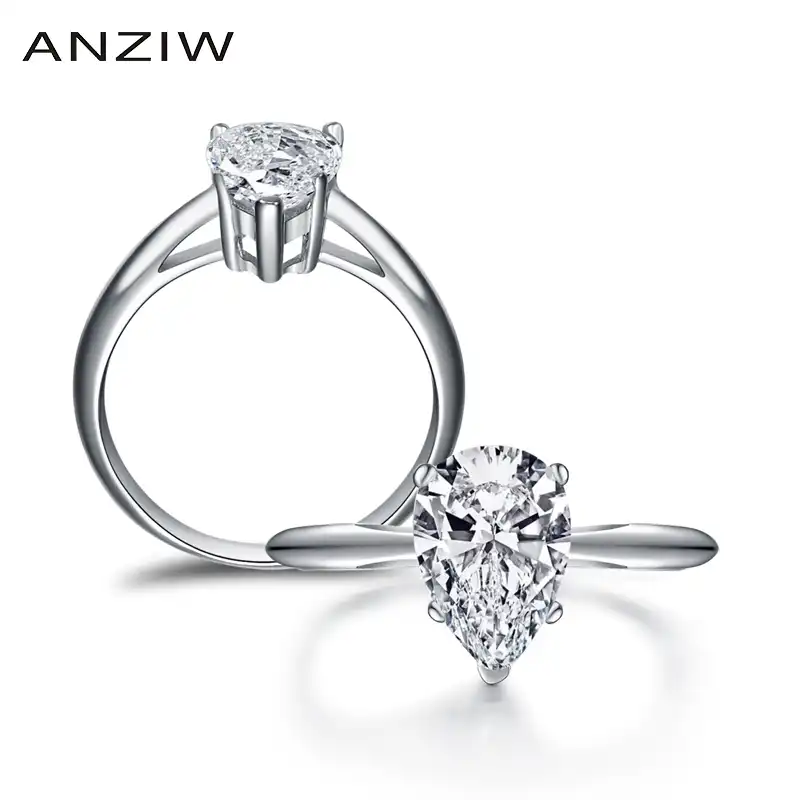Anziw 925 Argento Solitiare Anello Rotondo 2 Ct Delle Donne Di Fidanzamento Gioielli Di Nozze Di Diamante Sintetico Anelli Di Barretta Gioielleria Raffinata Regali Engagement Wedding Ring Wedding Ringssolitaire Ring Aliexpress