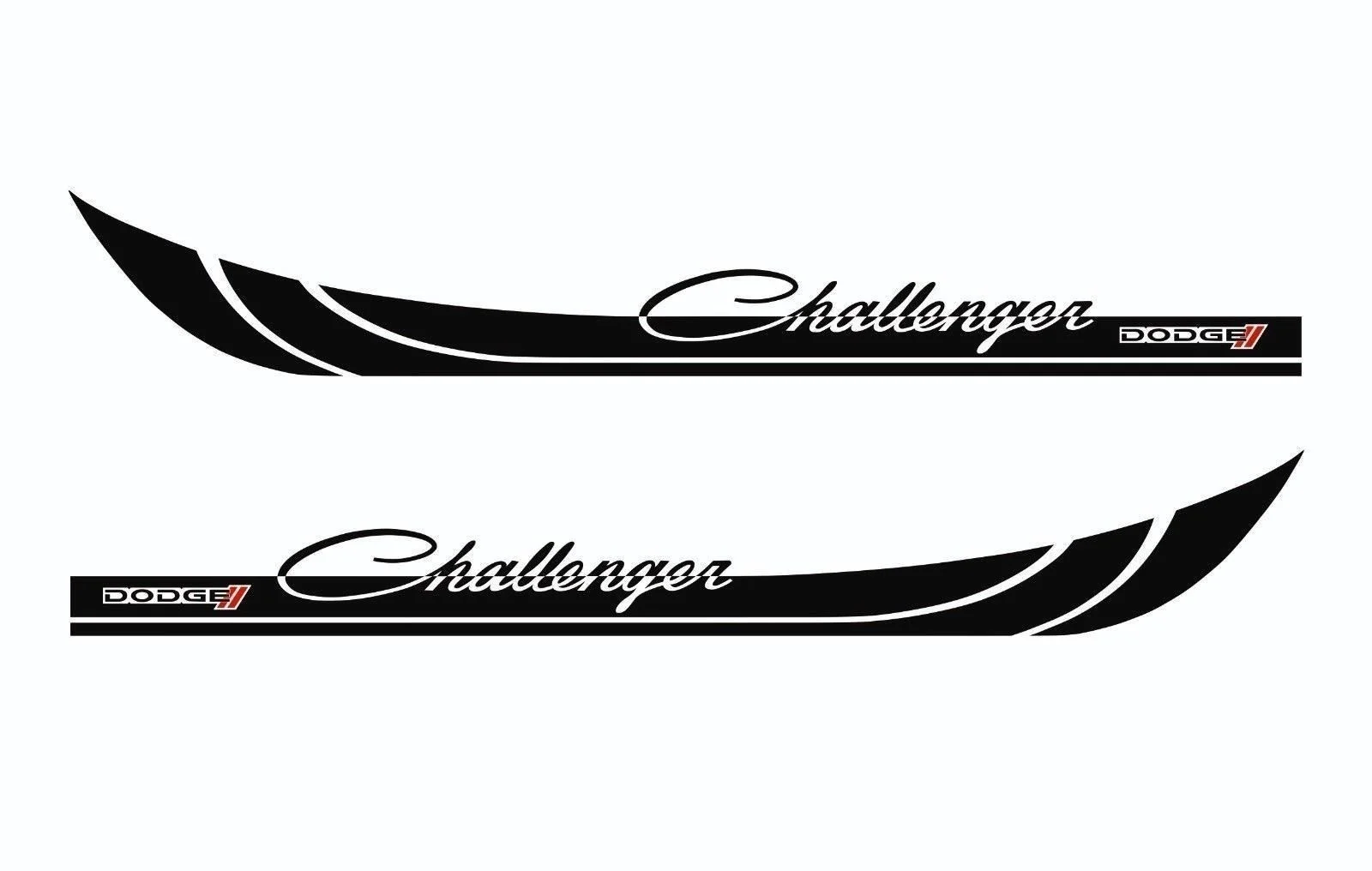 Для 2 шт./пара DODGE CHALLENGER 2x гоночная полоса графическая виниловая наклейка на тело стикер, логотип 2 цвета