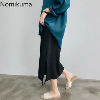 

Nomikuma Side Split Solid Women Skirt Stretch High Waist Korean Skirts 2020 Spring Summer Elegant Faldas Mujer Moda 2020 3Z433