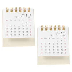Petit calendrier de bureau Simple en papier, 2 pièces, décoration 
