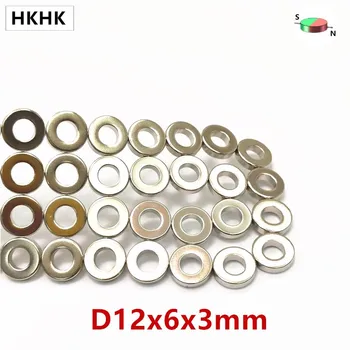 

NdFeB Magnet Ring Dia. 12x6x3 mm Diametrically Magnetized N45H Strong Magnet Neodymium Permanent Rare Earth Magnets 10pcs
