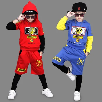 

Spring Sweater Kids Street Dance Clothings Boys Sports Shirt and Trousers Hiphop Long Sleeves T-shirt two piece set T815AEJ21