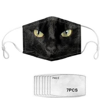 

Men Mouth Mask Animal Face Design Reuse Mask With 7 Pcs PM2.5 Activated Carbon Filter Paper Masque Polyester Masky Mascarilla