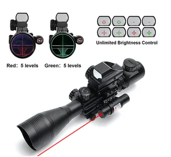 

4-12X50 EG Hunting Airsofts Riflescope Tactical Air Gun Red Green Dot Laser Sight Scope Holographic Optics Rifle Scope