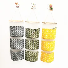 Sacs de rangement suspendus muraux pour camping car, organisateur de porte en coton et lin, 3 poches, pochette étanche, camping car, accessoires de caravane