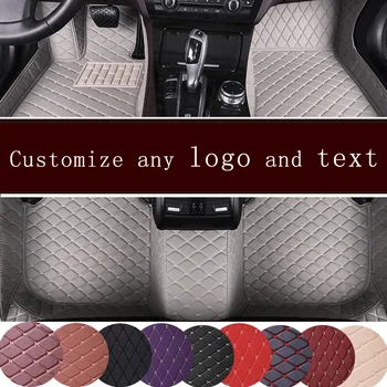 

Car leather floor mats, accept private custom logo and text Custom auto foot Pads automobile carpet cover