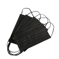 10-600pcs mask Disposable black face masks 3 Layer Ply Non-wove masque noir mask Adult safe Anti-dust Mascarillas Fast Shipping 2