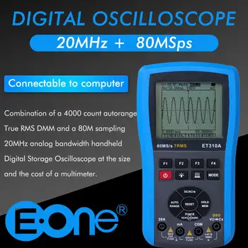 

Oscilloscope ET310A Digital 3 in 1 Multimeters 80Ms/s TRMs Handheld DSO DMM Function Signal Generator