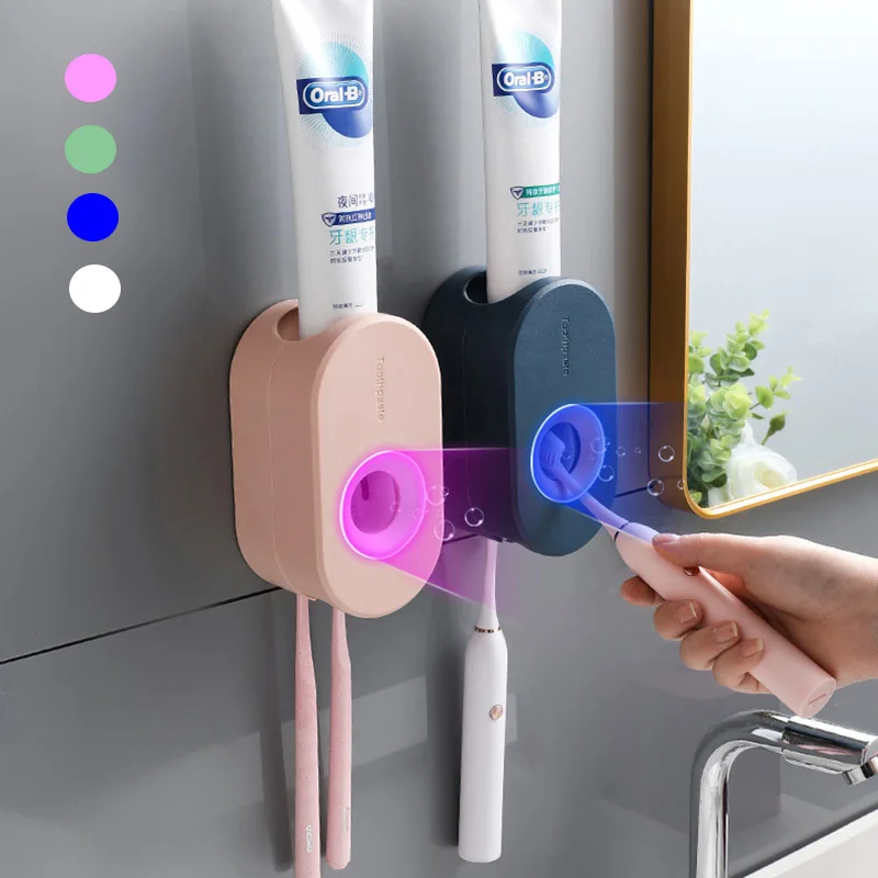 Automatic Toothpaste Dispenser Bathroom Accessories For Home Wall mounted Toothbrush Rack Toothpaste Squeezer For Bathroom|Toothpaste Squeezers| - AliExpress