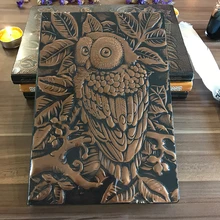 Writing Pads Handcraft PU Cover Notebooks Travel Journal School Diary Notebook Vintage Owl Embossed Gift