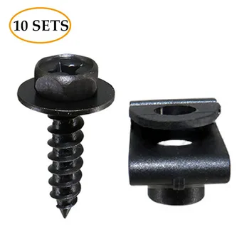 

Engine Under Tray Cover Fastener Clip Car Fender Shield Bottom Splash Guard Self-tapping Screw U-Clip Nut for Kia Hyundai Accent