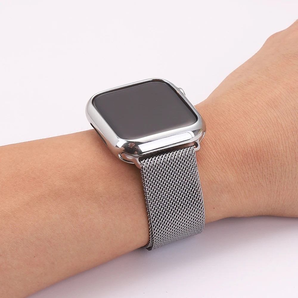 Миланская петля для Apple Watch ремешок 42 мм 38 мм Iwatch4 3 2 1 чехол+ ремешок из нержавеющей стали браслет часы Магнитный