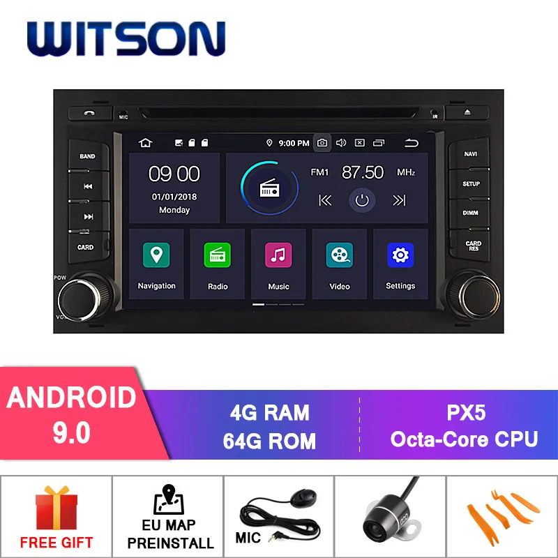 

WITSON Android 9.0 IPS HD Screen for SEAT LEON 2014 CAR DVD 4GB RAM 64GB FLASH 8 Octa Core STEREO+1024x600+DVR/WIFI+DSP+DAB+OBD