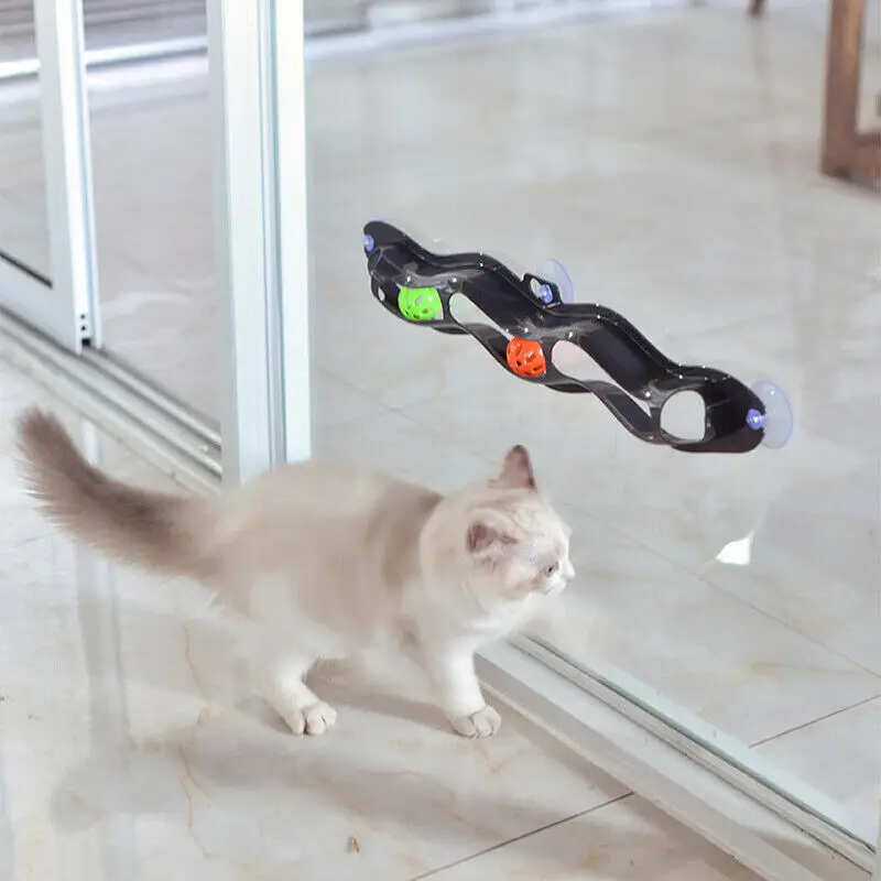 Забавный кот Pet интерактивный трек мяч игрушки окно всасывания крепление чувств игрушка мяч