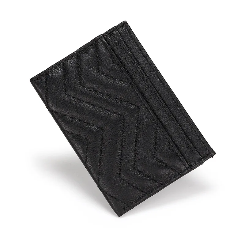 Ultrathin Card Holder Minimalist Slim Sheepskin Leather Wallet for Men Women Mini Small Card Wallet 2023 New Ladies Coin Purses