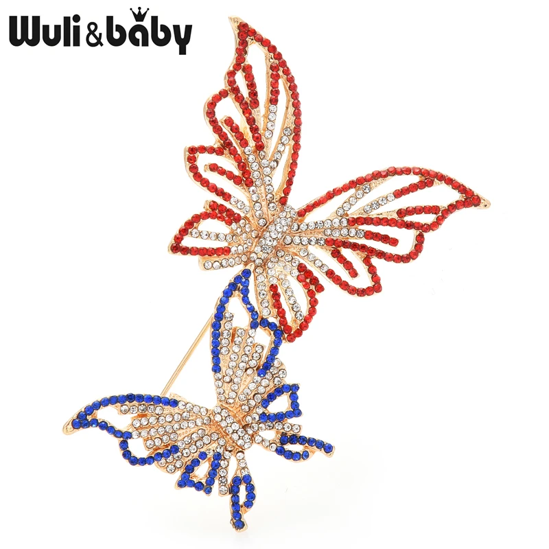 Женская Брошь-бабочка Wuli &amp baby брошь в форме бабочки 4 цвета Свадебная и офисная