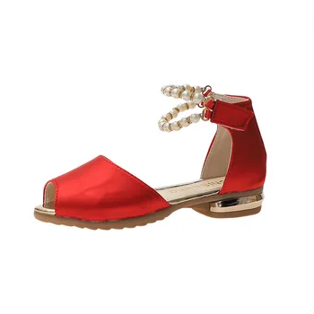 

Women Sandals 2020 New Summer Fashion Beading High Heels Girls Shoes Princess For 3 4 5 6 7 8 9 10 11 12 13 Years Old Baby Girls