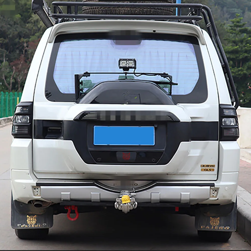 三菱 パジェロ v93 v97 2007-2019 リアランプカバー K-taillight テールライト トリムフレーム テールライト LUIMUITU マットブラックリアランプカバー 2個セット 三菱 パジェロ