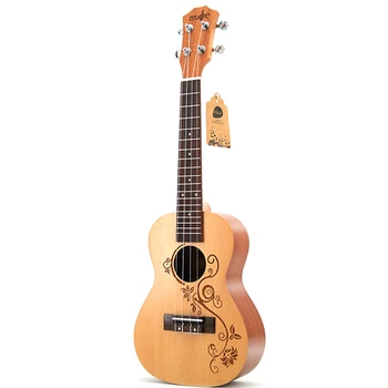 

23 Inch Ukulele 4 String Spruce Mini Guitar Concert Flower Pattern Musical Instrument Beginner Performance Gift UK23106