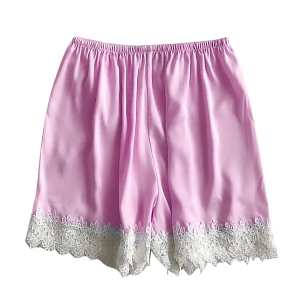 Hot Pink Для женщин брюки для пижамы модные, пикантные кружевные атласные Короткие пикантное нижнее белье, Белье для сна, пижамные брюки лаунж-Пижама плавки N4 - Цвет: Hot Pink