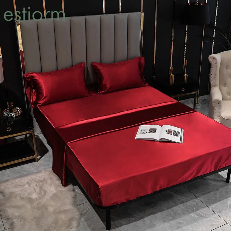 Luxury Soft Silky Bed Sheet,twin/full/queen/king Size Bedspread, Solid