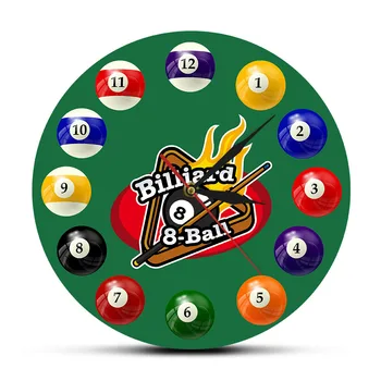 

Billiards pool table 8-ball Modern Wall Clock Pool Snooker Sports Print Acrylic Watch Billiard Players Home Wall Decal Klock