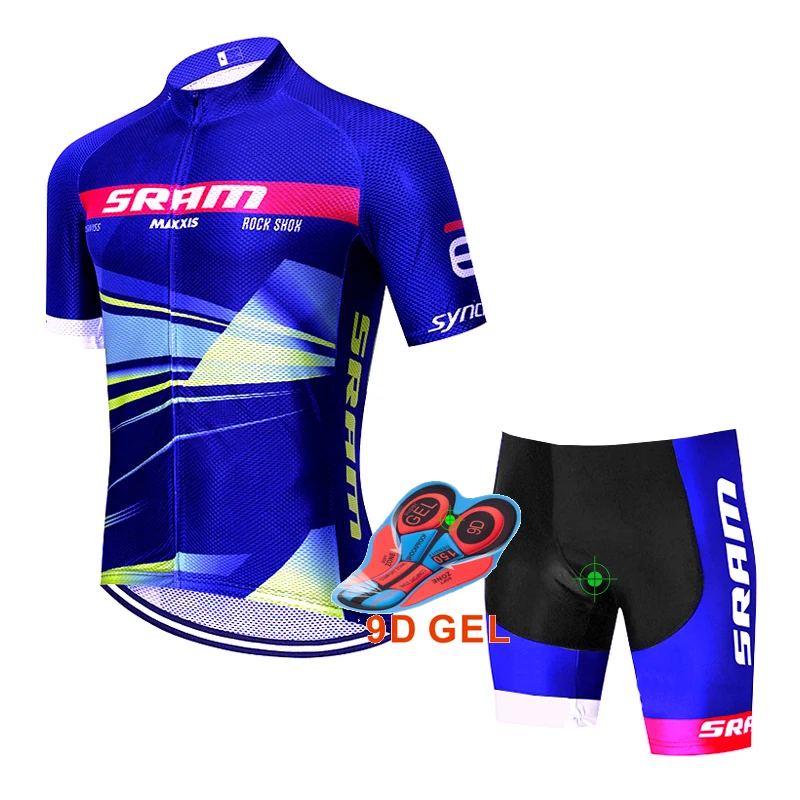 SRAM велосипедная команда Джерси 9D велосипедные Шорты Ropa Ciclismo мужские летние быстросохнущие pro BI Велоспорт Майо нижняя одежда - Цвет: B