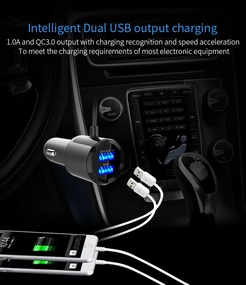 Car Air Purifier Dual USB Charger Humidifier Mini Aroma Diffuser Auto Air Freshener Aromatherapy Mist Maker