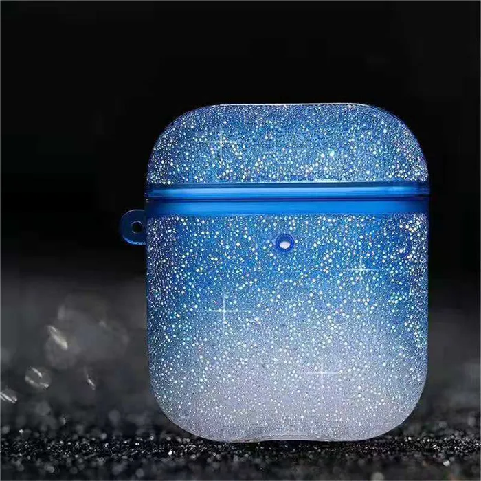 Роскошные блестящие Swarovski Алмазные беспроводные bluetooth наушники чехол для Apple AirPods 1 и 2 Чехлы для Airpods защитный чехол - Цвет: 1