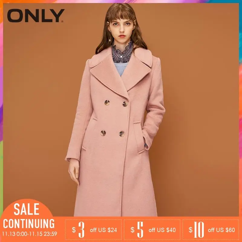 Prix ONLY automne hiver femmes costume col double boutonnage laine manteau veste | 11834S512