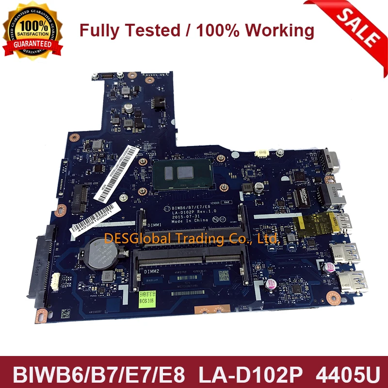 

For Lenovo Thinkpad B51-80 E51-80 Laptop Motherboard 4405U SR2EX BIWB6/B7/E7/E8 LA-D102P Mainboard Fully Tested Fast Shipping