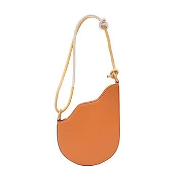 

Candy Color Patchwork Saddle Wave-Shaped Color Matching Belt Adjustable Shoulder Slung Semi-Circular Crossbody Bag for Women