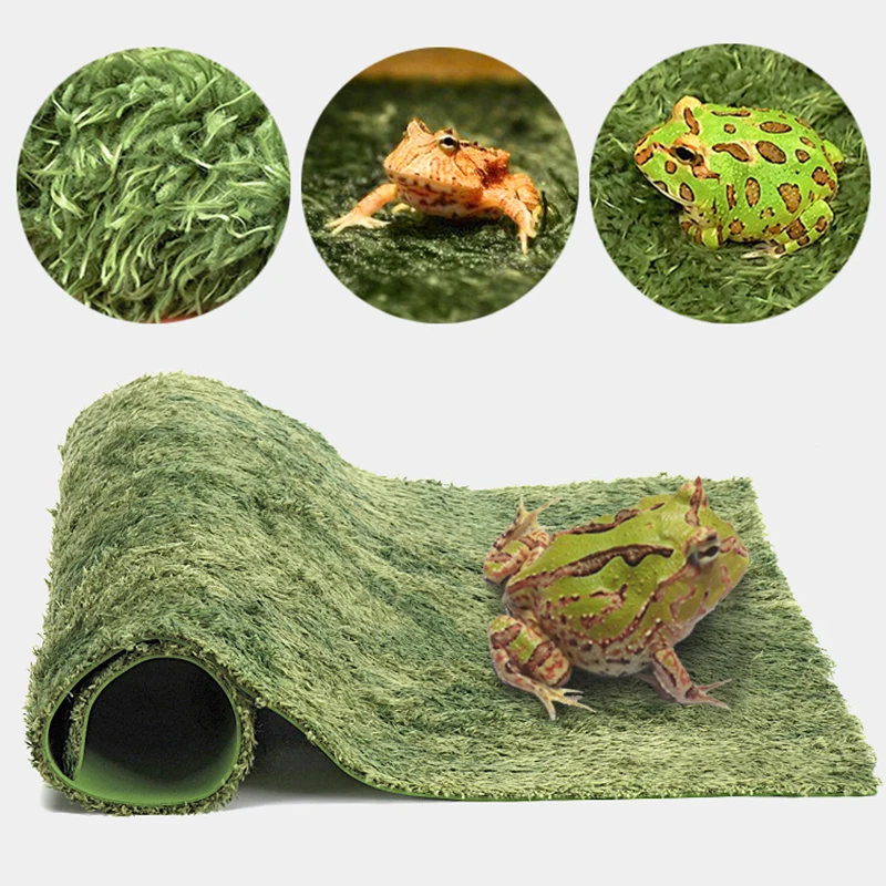 Thicken Double Layer Reptile Pets Moss Carpet Cushion Material Frog Tortoise Snake Lizard Mats Moisturizing Fake Lawn reptile bedding material,reptile carpet