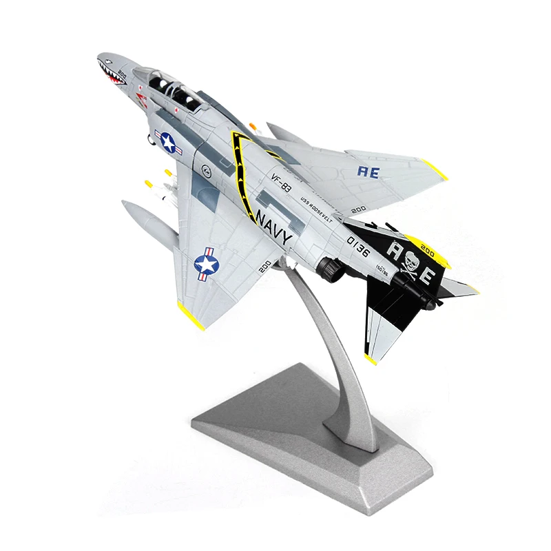 1/100 масштабная военная модель F-4 Phantom II VF-84 истребитель Джолли Роджерс литой металлический самолет модель игрушки для мальчиков коллекция подарок