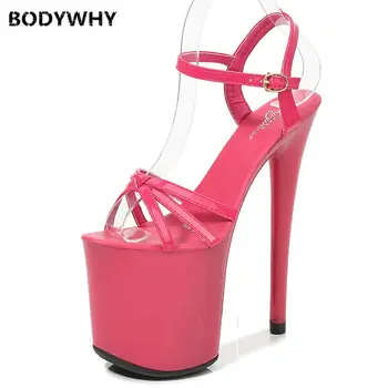

8 Inch Female Sandals Sexy High-heeled Sandals Summer New Ultra High Heels Roman Hollow Open Toe