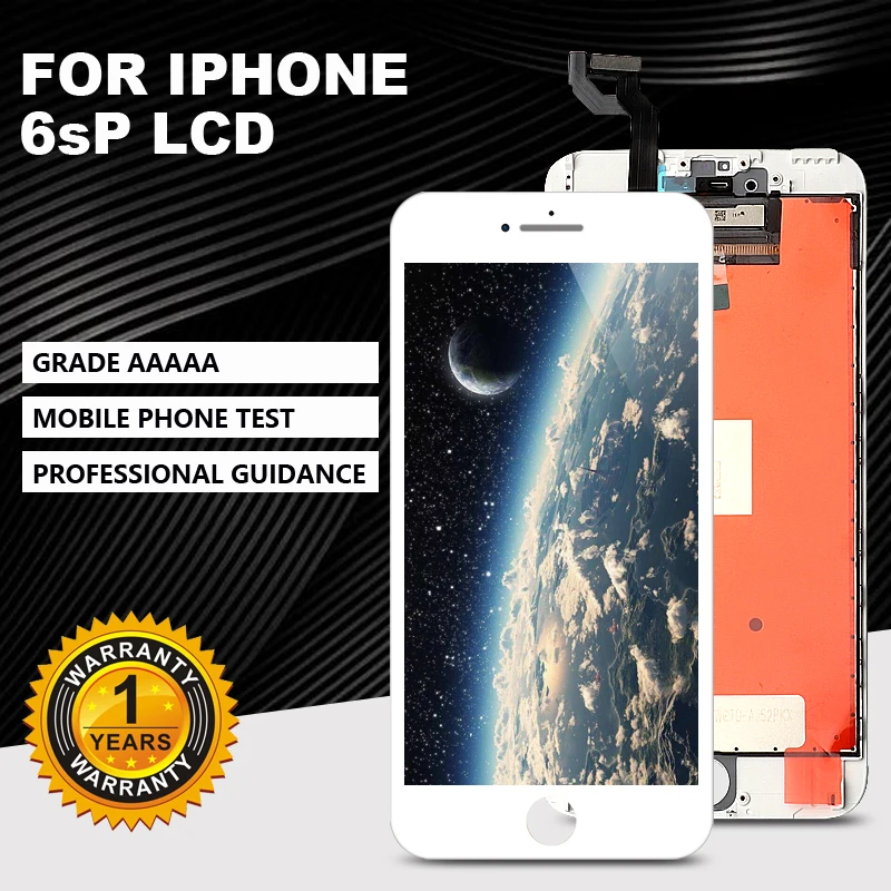 

AAAA +++ level LCD display for iPhone 6sPlus 'touchscreen digitizer assembly. No dead angle pixels + tempered glass + tools +