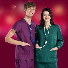 Женская и мужская медицинская Униформа свободного размера плюс скрабы для красоты и здоровья лабораторные клинические униформы костюм хирургической медсестры костюм Доктора