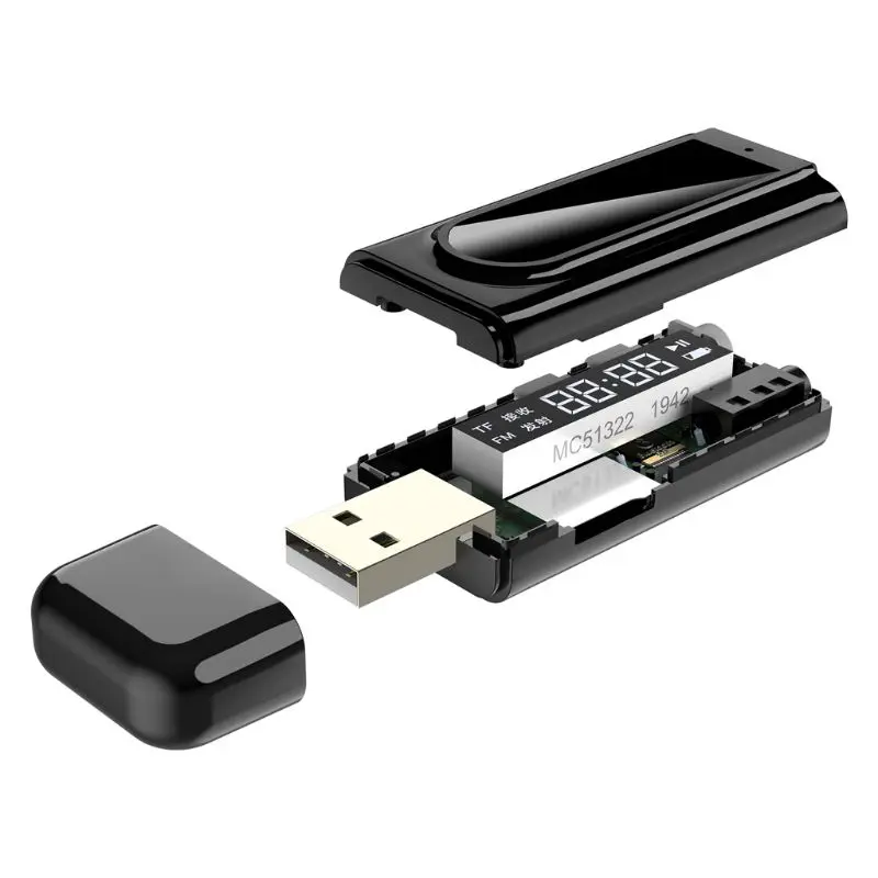 USB FM Bluetooth 5 0 Transmitter Receiver with Display 3 5mm Adapter TF Mp3 Player Card Reader For PC TV Car Speaker Headphone
