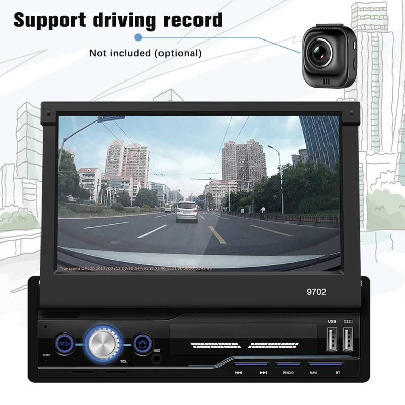 Автомобильный мультимедийный плеер 7 дюймов Android 8 1 стерео аудио GPS навигация FM