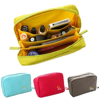 

Travel Canvas Cosmetic Bag Multi-function Zipper Toiletry Bag Storage Bag Makeup Kits Make Up Bag