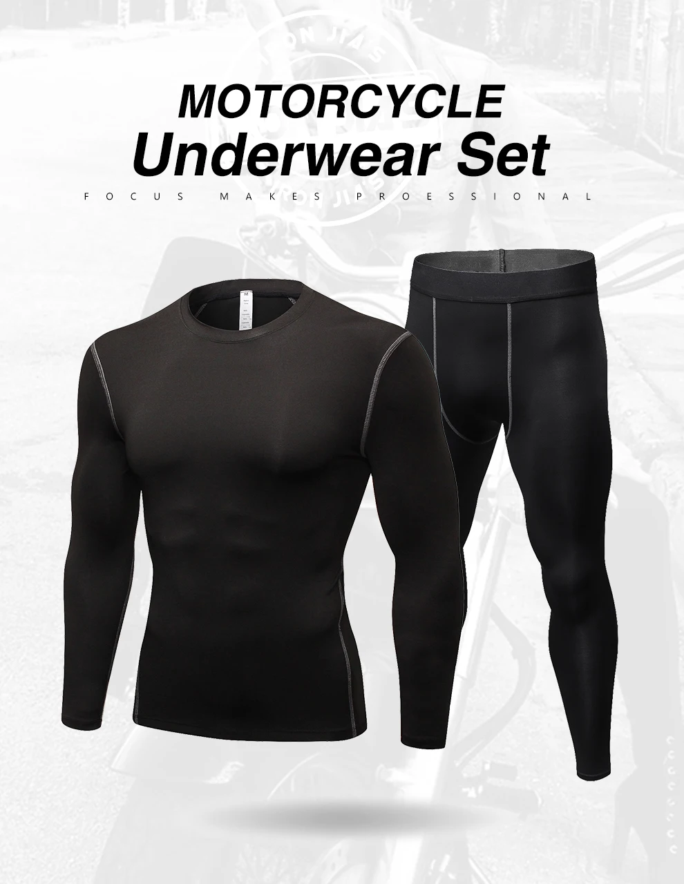Motorcycle Men's Thermal Underwears sets Sport Quick drying Skiing Warm Base Layers Tight Long Tops& Pants Sportswear Underwear