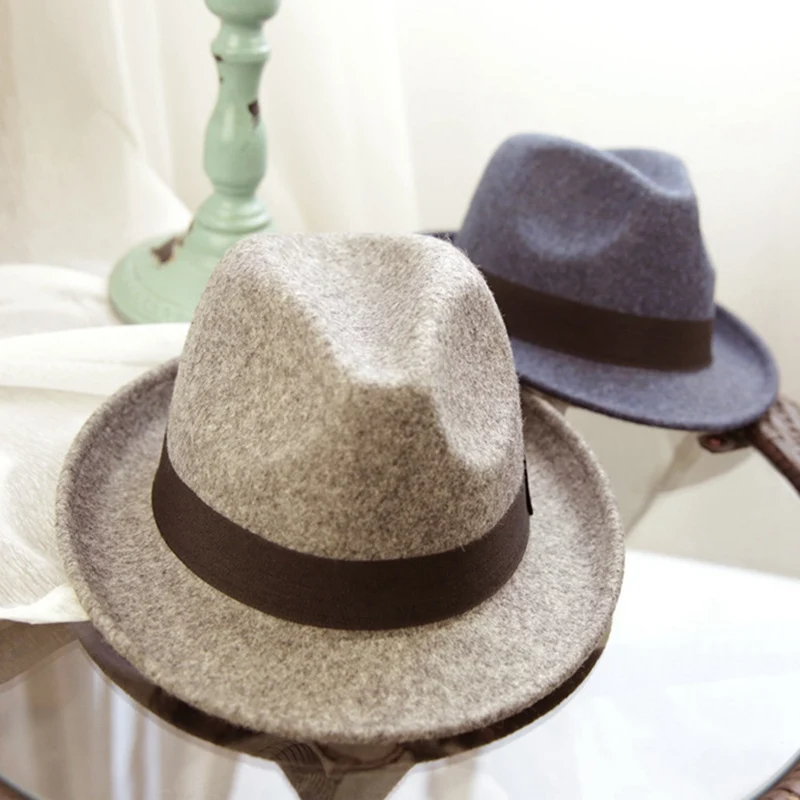 Men Felt Hat Winter Hat Men Imitation Woolen Classic British Autumn Jazz Streetwear Felt Hats For Men