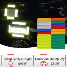 10 шт., Светоотражающие стикеры batenberg DIY, креативные светоотражающие ленты для безопасности в ночную погоду, твердая квадратная наклейка для украшения автомобиля, сделанная с 3M