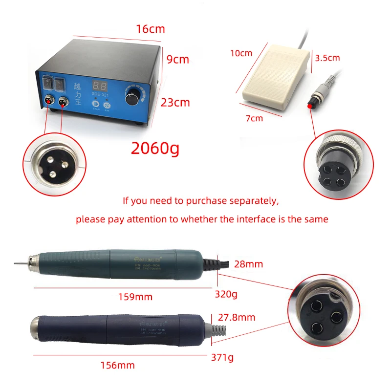 Dental Tools Polishing Machine Professional Equipment FN321 Micro Dental Electric Motor for Teeth Jewelry Polishing 90000PRM 6