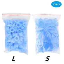 100Pcs/Bag Size Plastic Tattoo Silicone Color Ink Cup Permanent Makeup Paint Container Disposable Hat Holder Tattoos Accessories